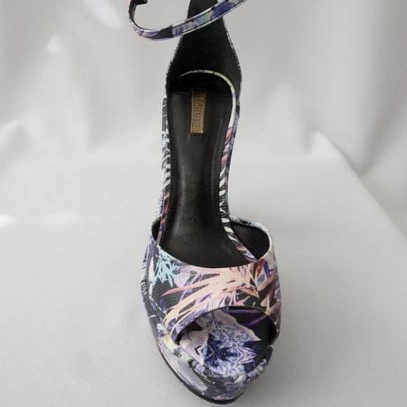 NEW SCHUTZ Leather Floral Platforms - Picture 3 of 9